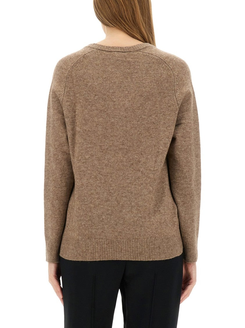 Aspesi Relaxed Fit Wool Blend Sweater With V-Neckline