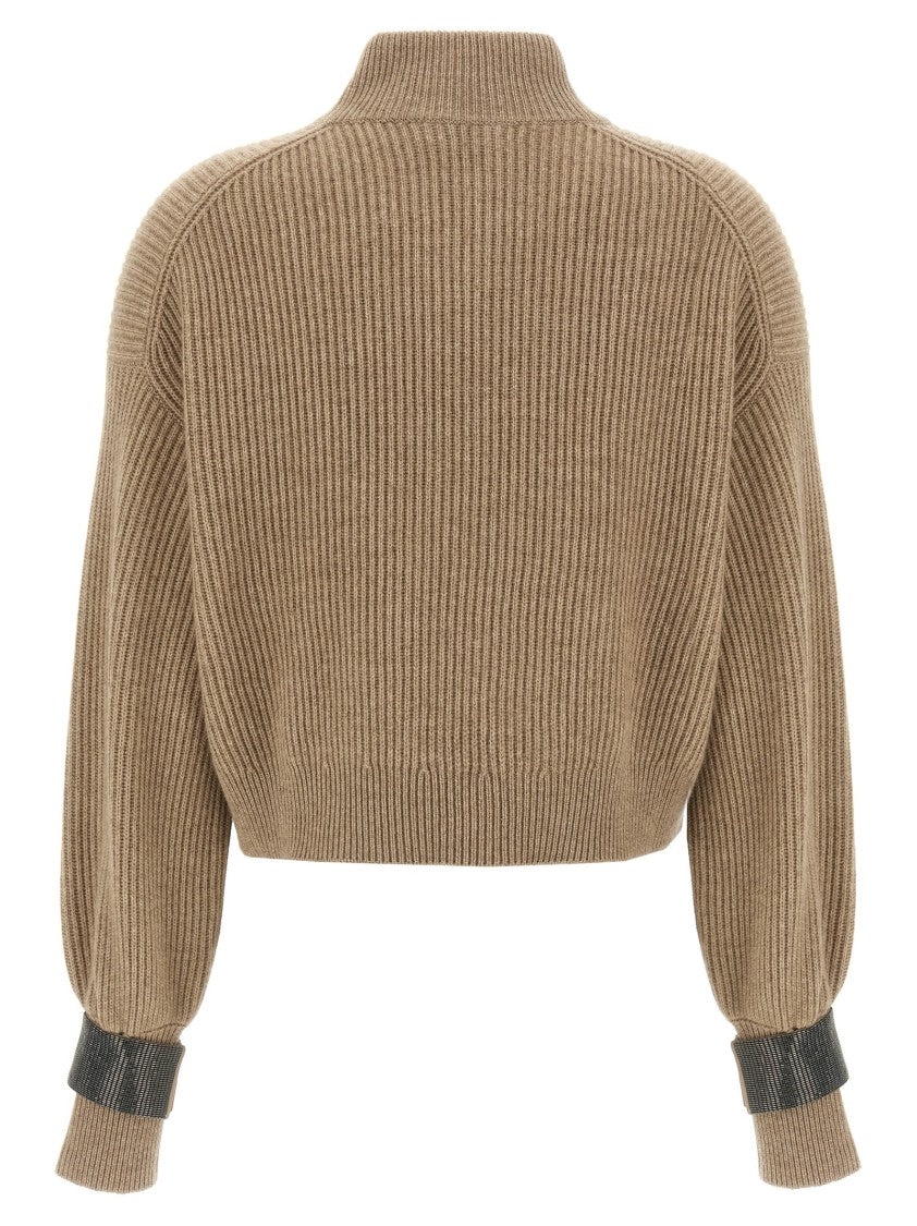 Brunello Cucinelli Monile Crop Cuff Sweater