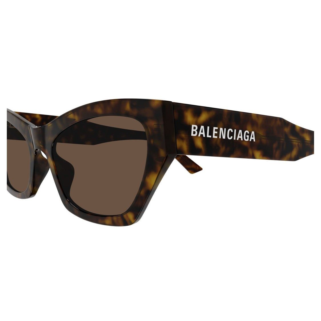 Balenciaga Bb0447s Angular Cat-Eye Sunglasses In Tortoiseshell Pattern
