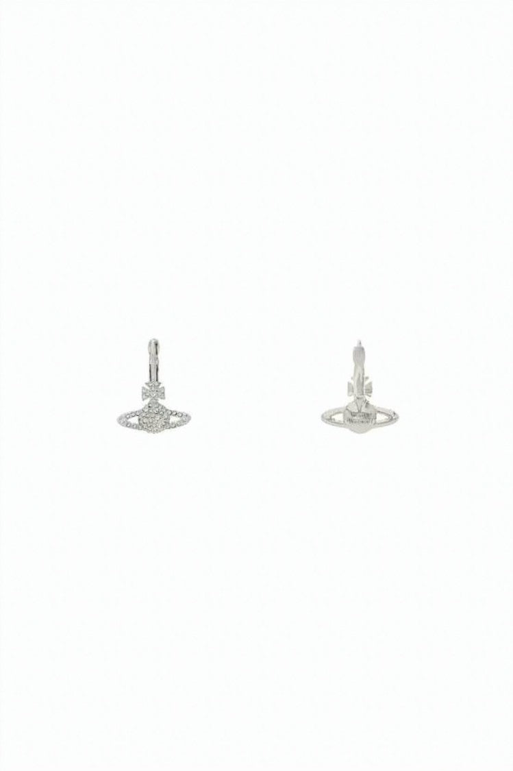 Vivienne Westwood Orb-Shaped Platinum Crystal Brass Earrings