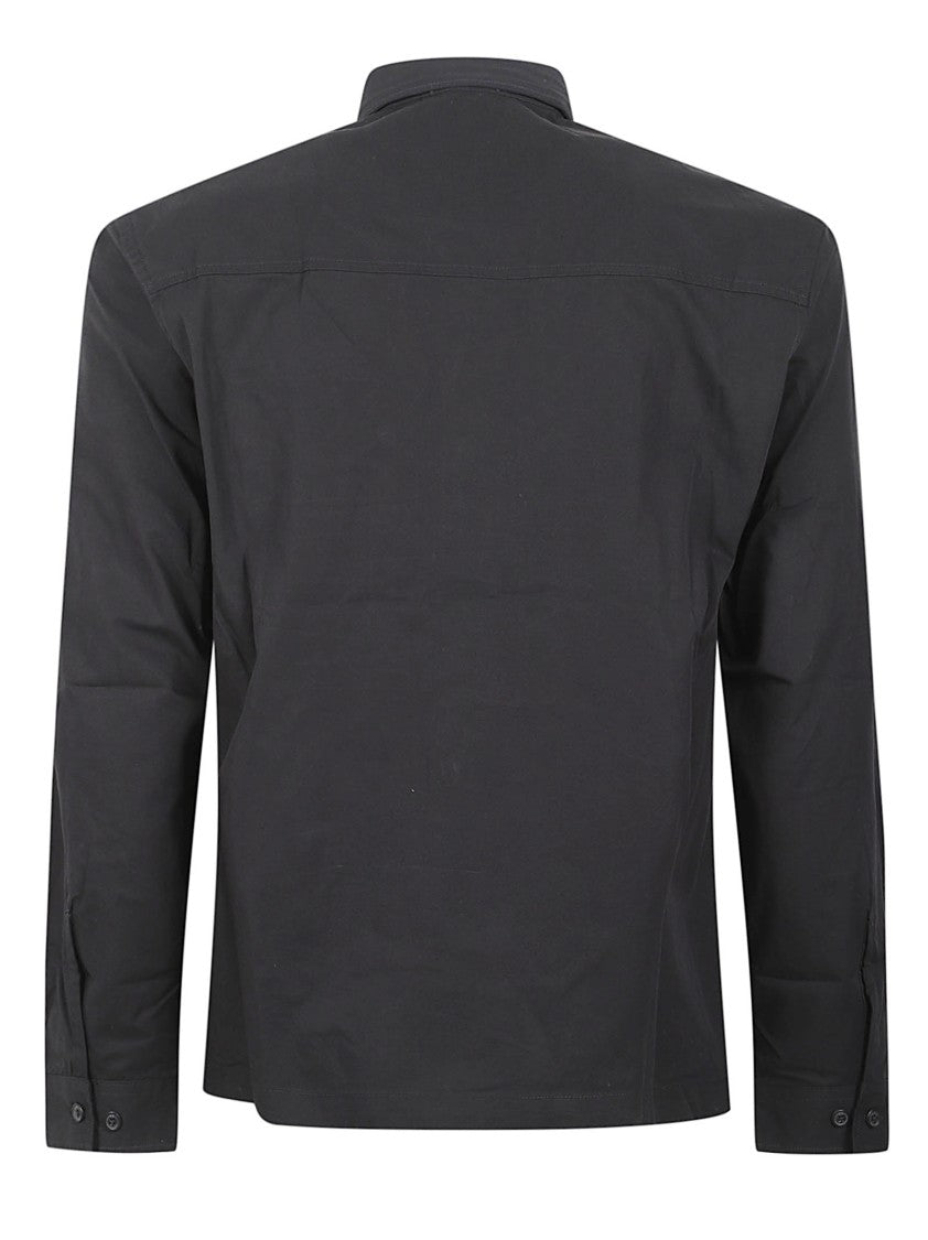 C.P. Company Structured Black Cotton Shirt With Classic Collar