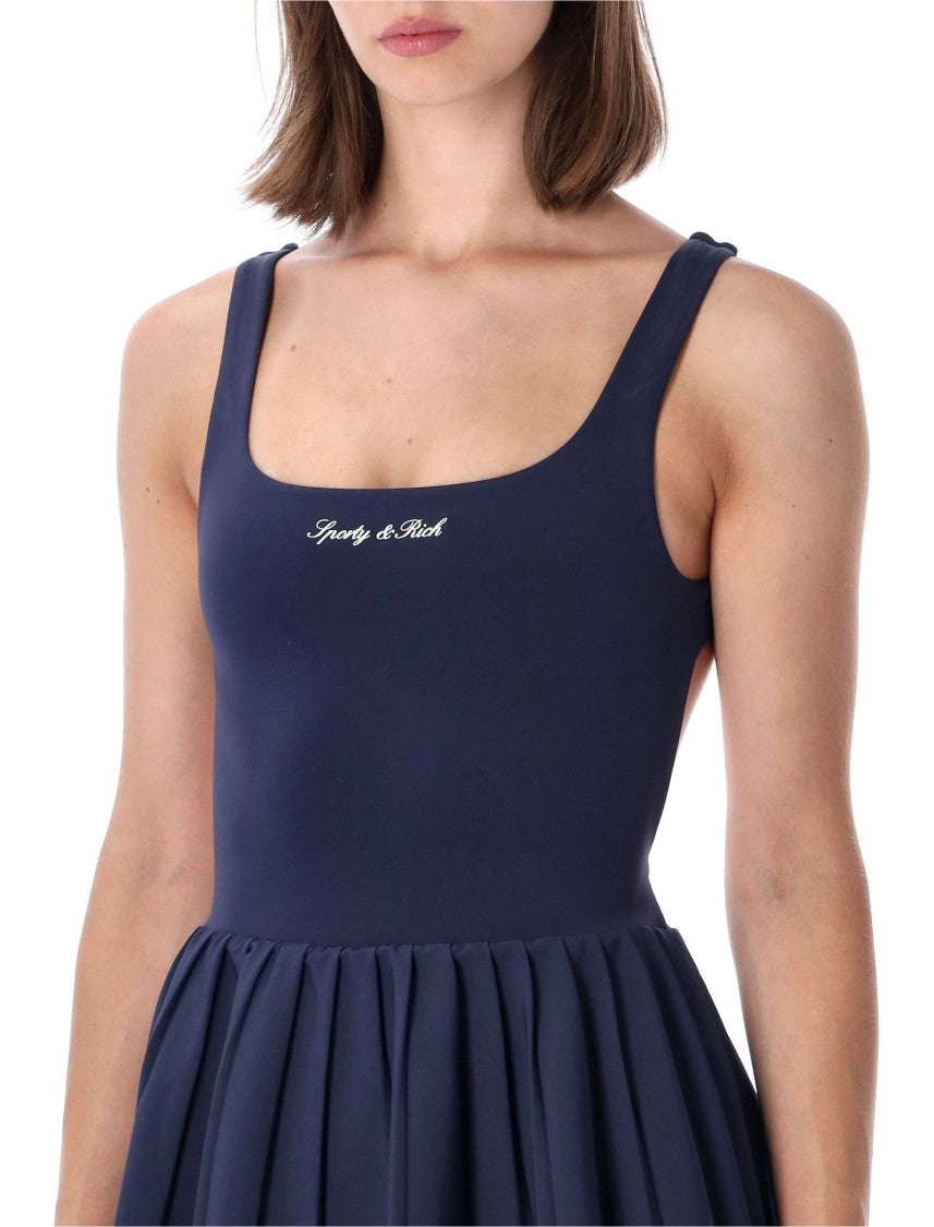 Sporty And Rich Scoop Neck Tennis Mini Dress