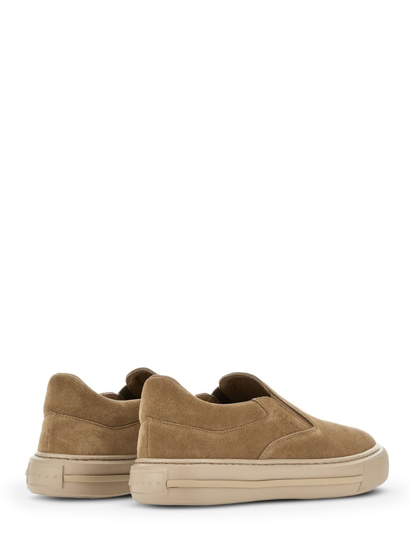 Hogan Slip-On Sneakers In Warm Beige Suede