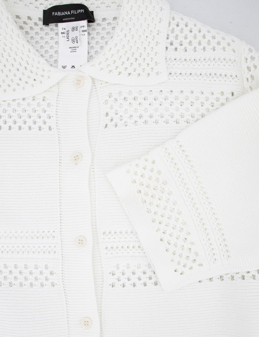 Fabiana Filippi Button-Detail Knit Sweater With Ruffled Hem