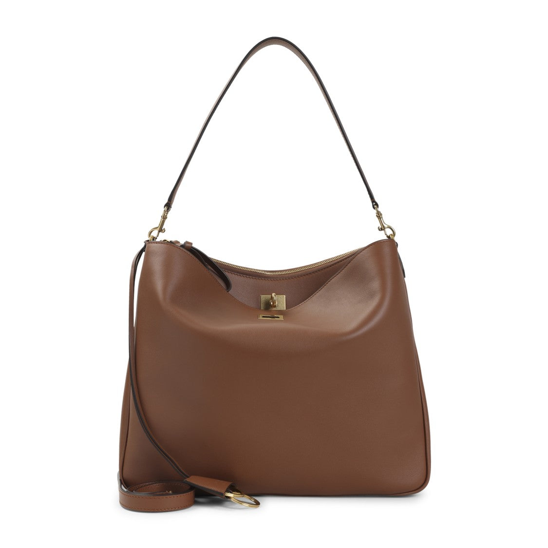 Balenciaga Structured Brown Calf Leather Shoulder Bag