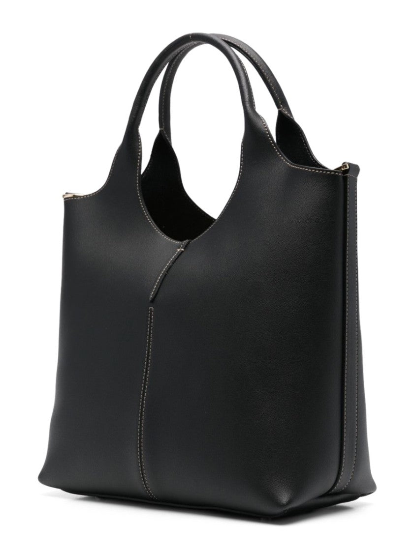 Tod's Black Structured Calfskin Shoulder Bag