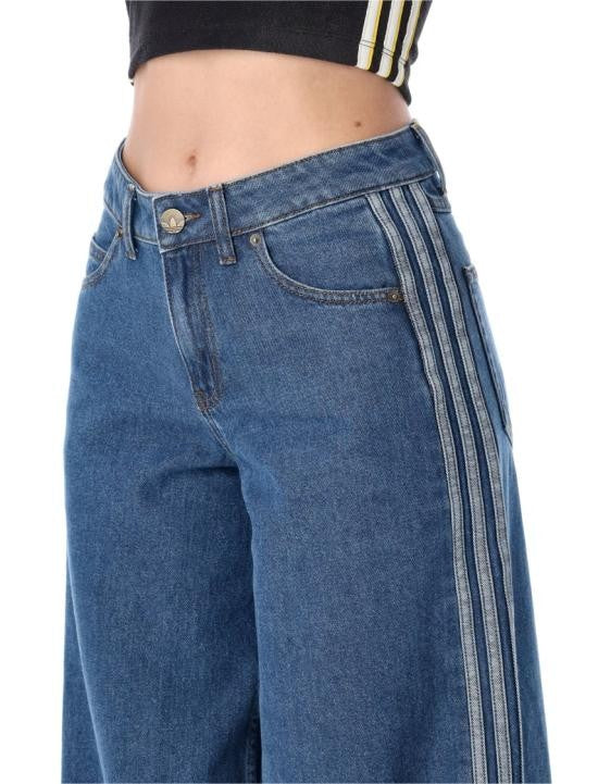 Adidas Medium Blue Three Stripe Jeans
