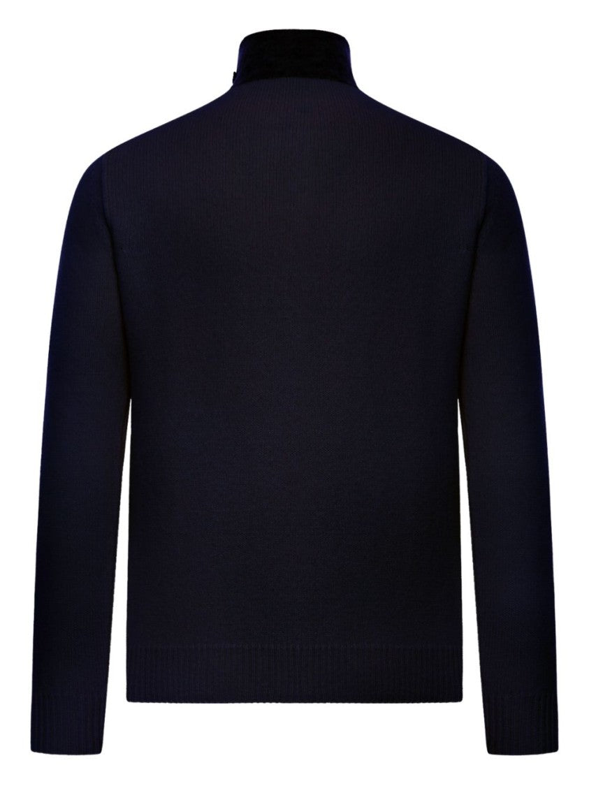 Stone Island High Collar Structured Knit Sweater