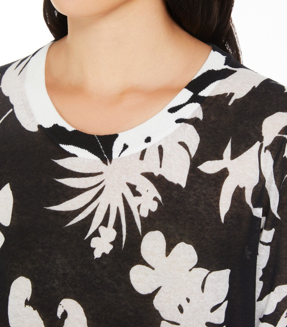 Max Mara Cropped Top With Bold Tropical Leaf Print