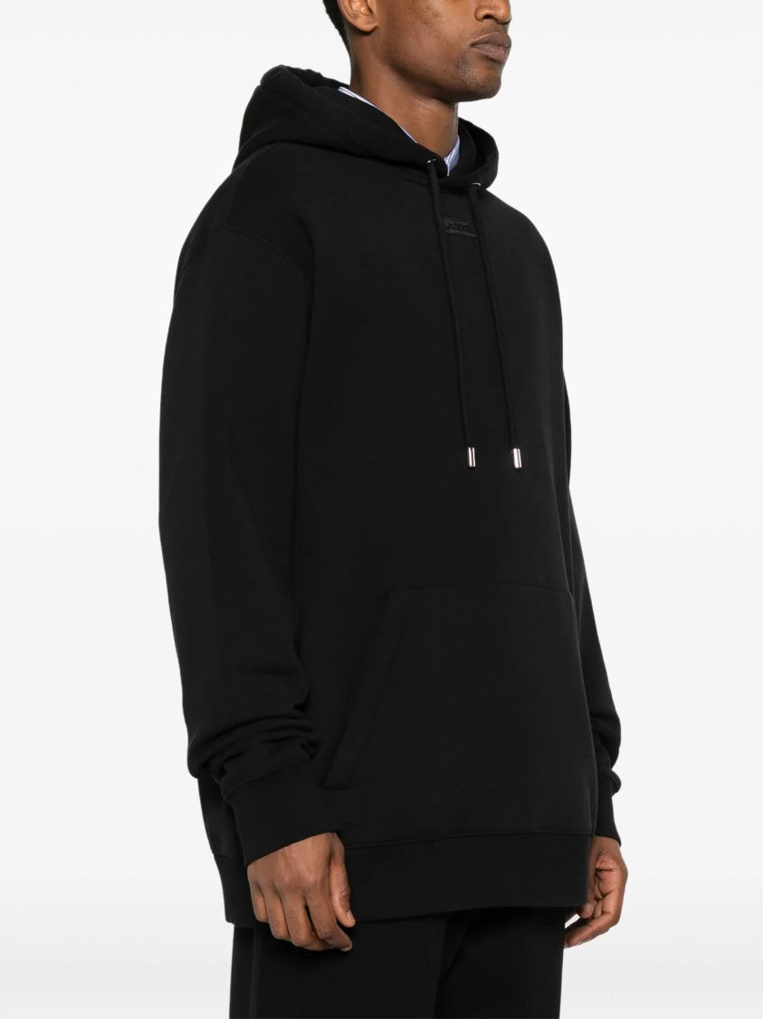 Lanvin Black Patch Relaxed Fit Cotton Hoodie