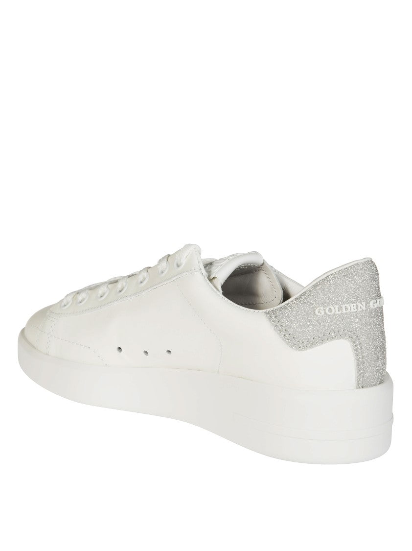 Golden Goose Pure Star Upper Glitter White Leather Sneakers