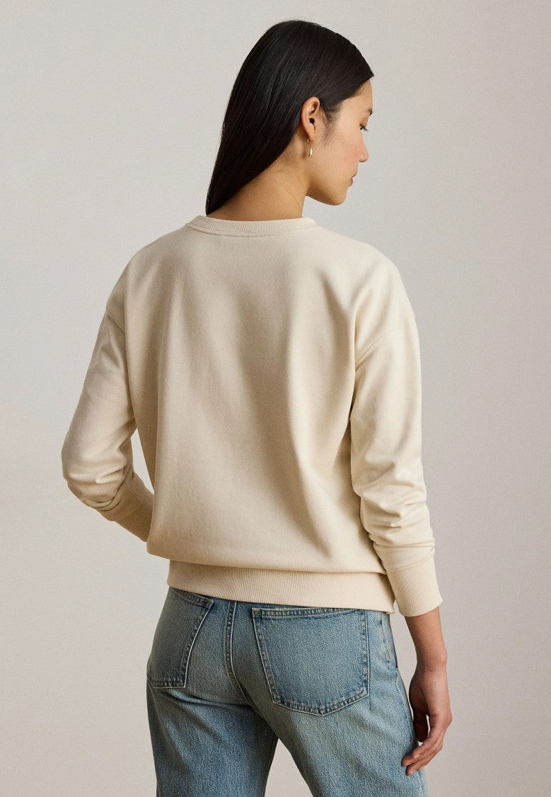 Lauren Ralph Lauren Cropped Emblem Crewneck Sweatshirt