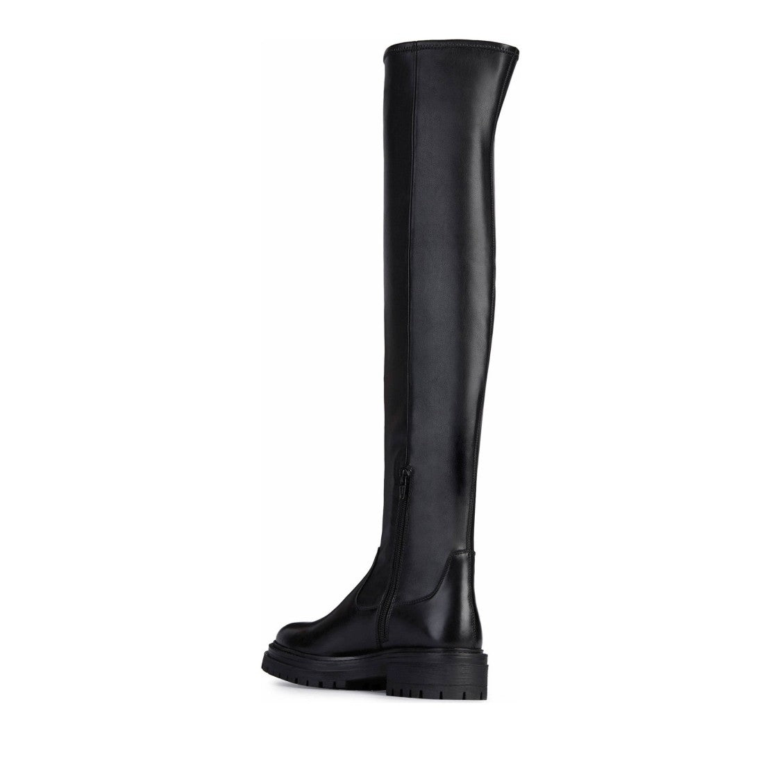 Geox Black Iridea Tall Flat Side Zipper Boots