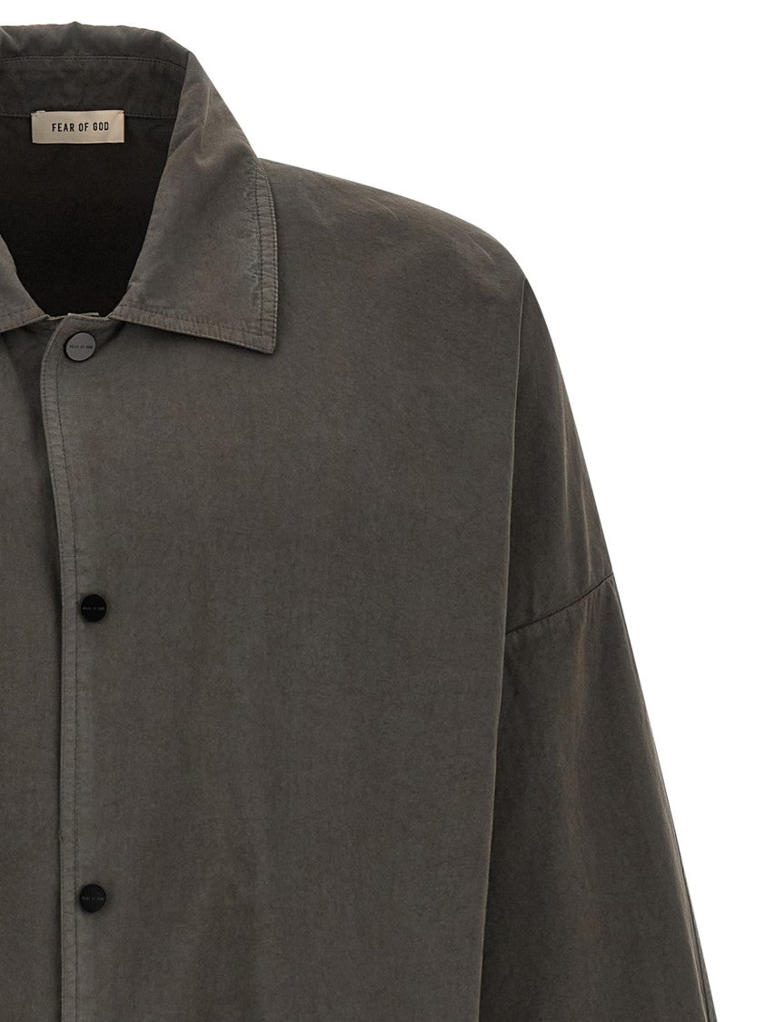 Fear Of God Garment-Dyed Compact Cotton Windbreaker With Back Print