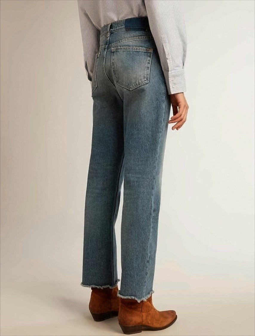Golden Goose Classic Straight-Leg Denim Pants With Vintage Finish