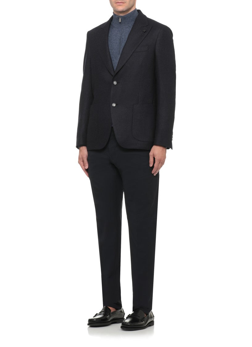 Lardini Tailored Wool Jacket With Peak Lapel