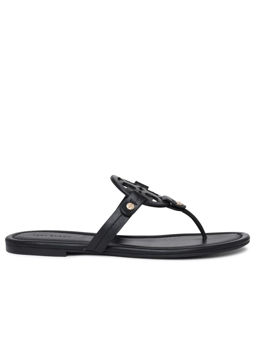 Tory Burch Miller' Black Leather Flip-Flops