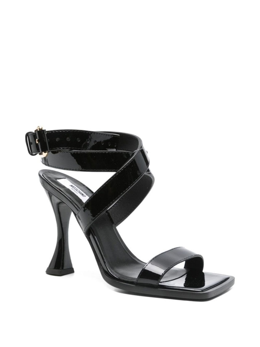 Moschino Black Leather Sandals