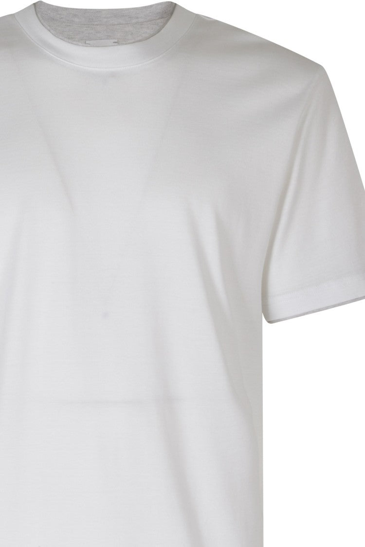 Eleventy Crewneck Melange Trim Cotton T-Shirt