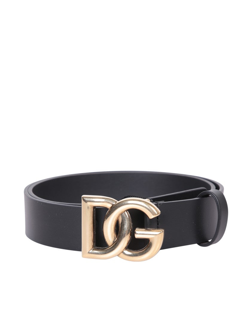 Dolce & Gabbana Black Leather Belt