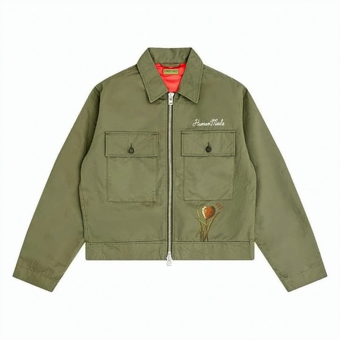 Humanmade Cotton Casual Jacket With Embroidered Design