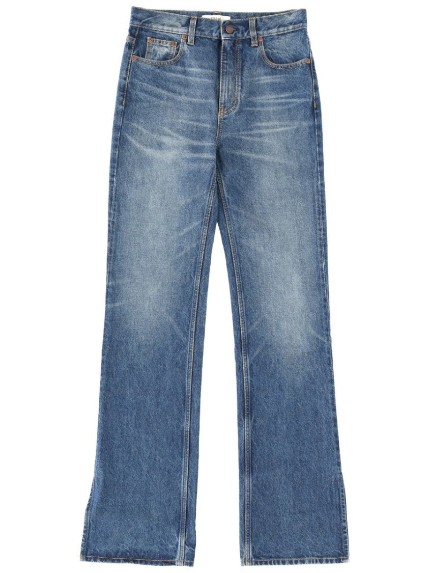Chloé Cotton Flared Denim Jeans