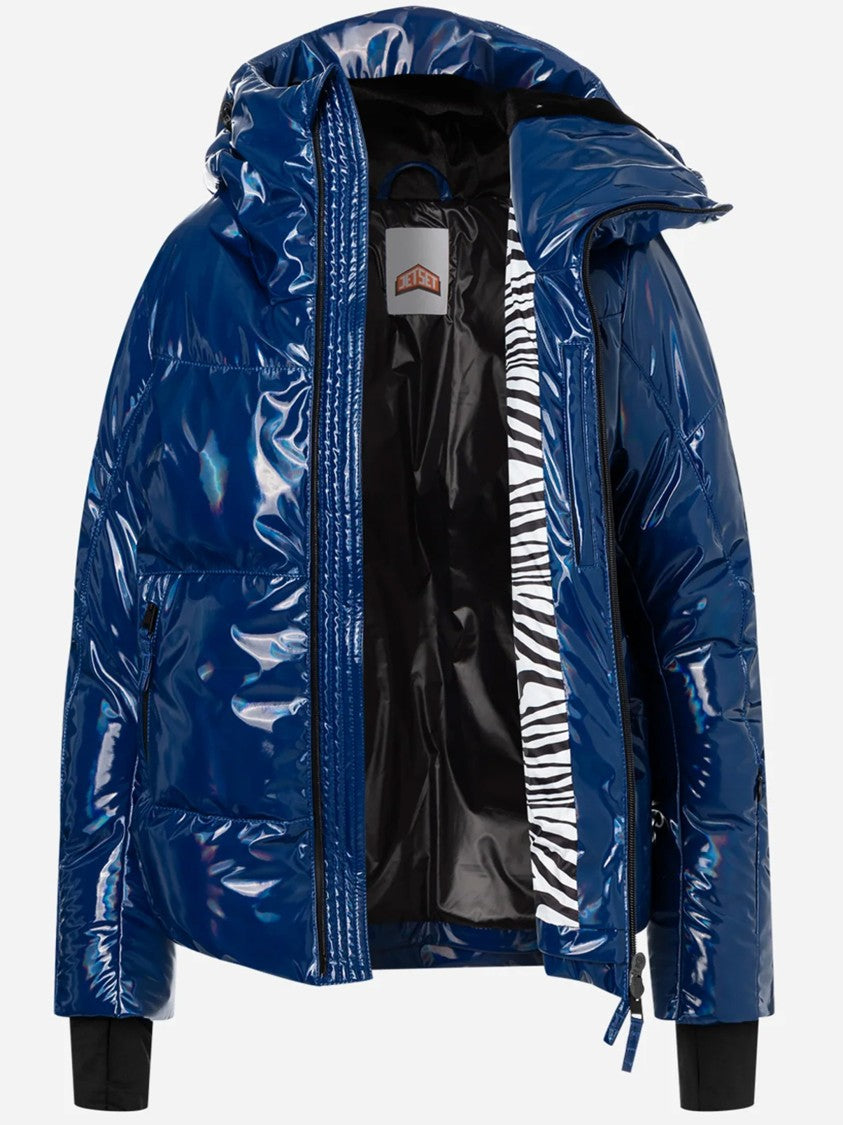 Jet Set Blue Rosalia Iridescent Quilted Jacket