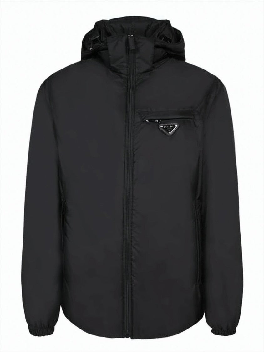 Prada Matte Finish Padded Jacket With Hood