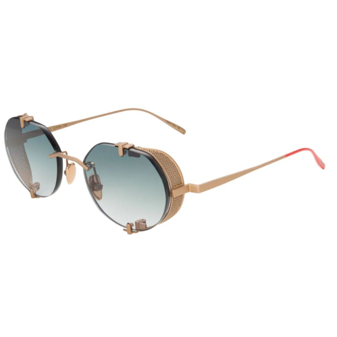 Vysen Uttar Ut-3 Geometric Titanium Sunglasses With Gradient Blue Tint