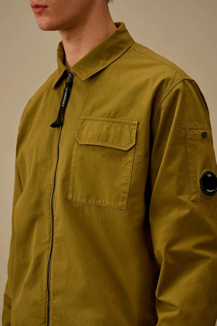 C.P. Company Mustard Lens Detail Collared Cotton Overshirt