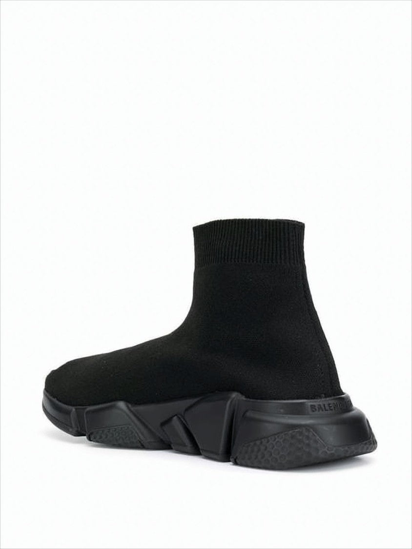 Balenciaga Sock-Style Black Sneakers With Chunky Sole And Textured Detailing