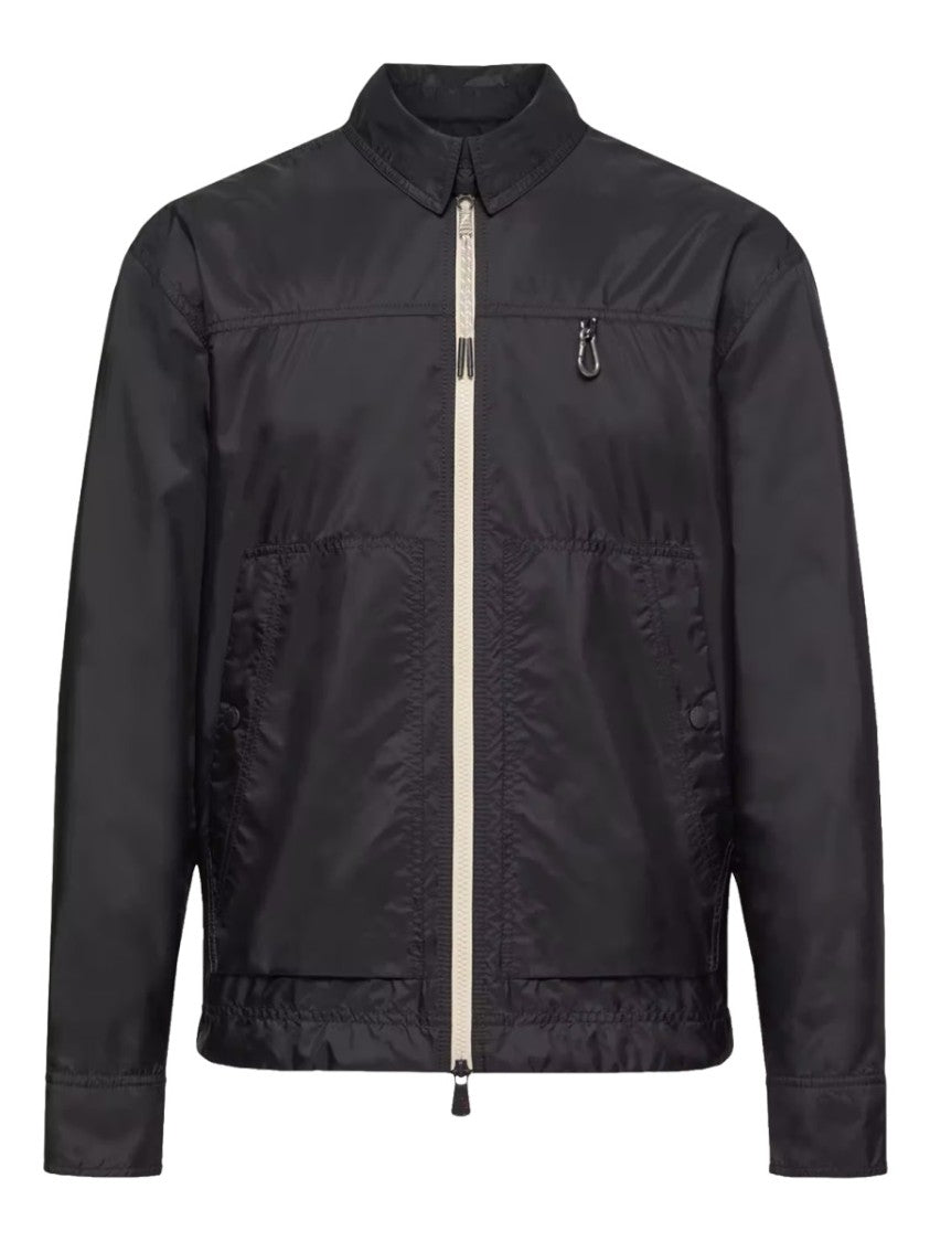 Moncler Grenoble Lightweight Black Polyamide Jacket With Contrast Zipper And Vented Flap