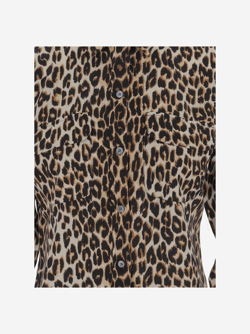 Equipment Leopard Silk Shirt