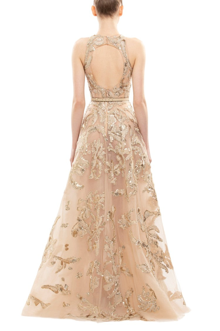 Saiid Kobeisy Embroidered Tulle Long Dress
