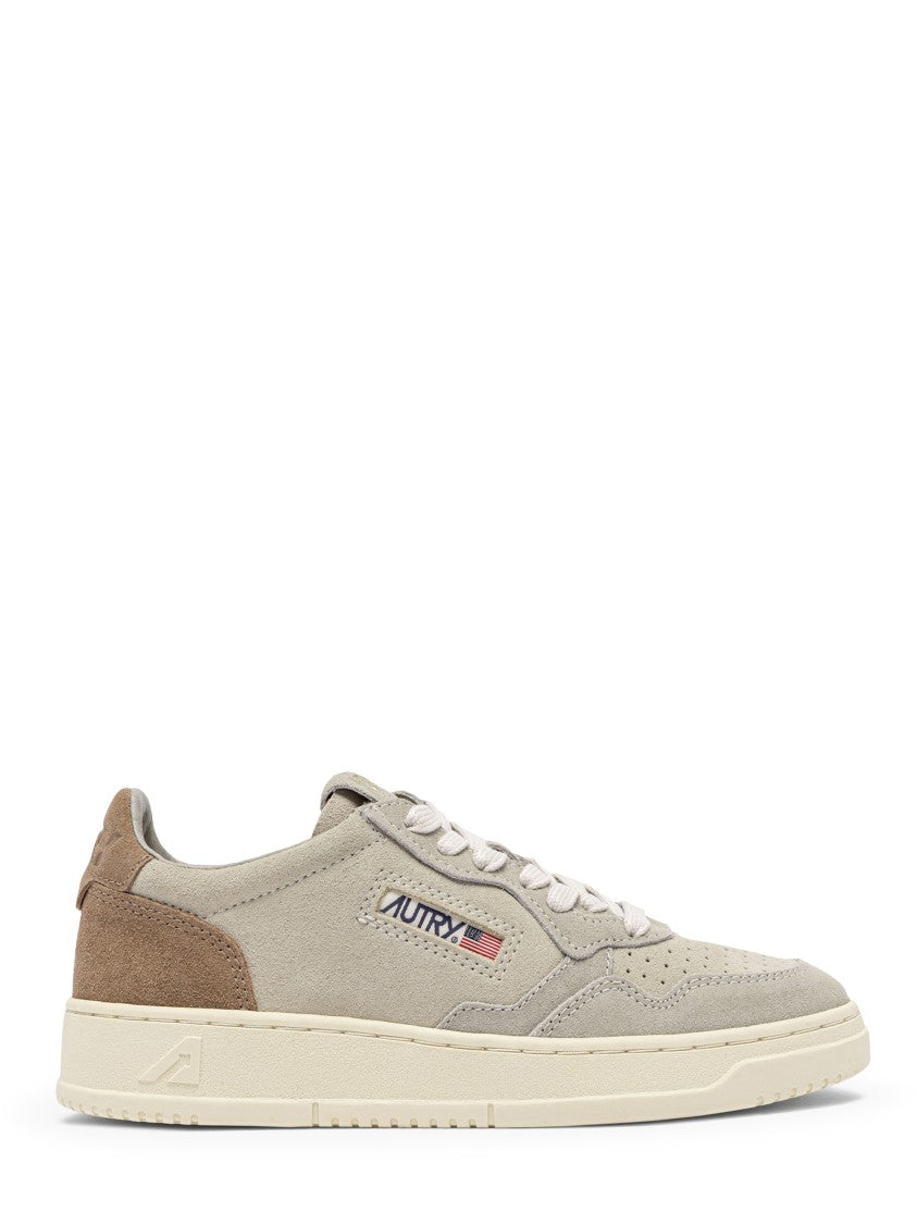 Autry Tricolor Suede Low-Top Sneakers With Perforated Detailing