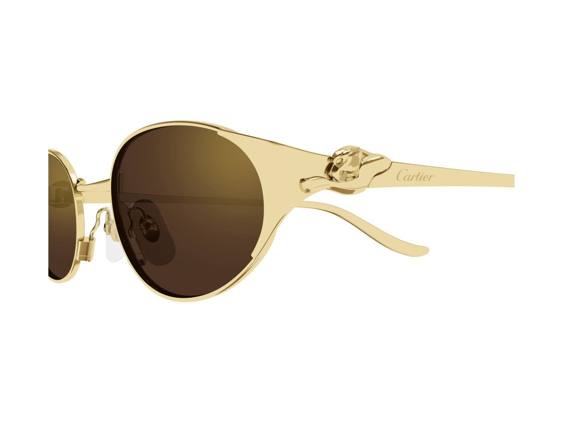 Cartier Gold Ct0630s Gradient Metal Oval Sunglasses