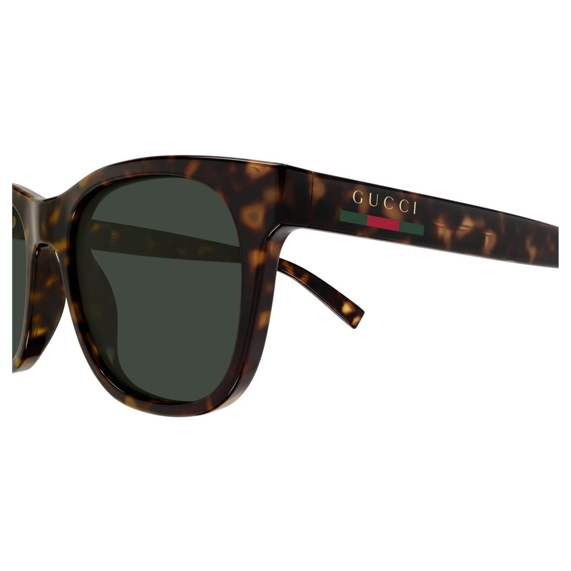 Gucci Classic Rectangular Tortoiseshell Sunglasses With Logo Detail