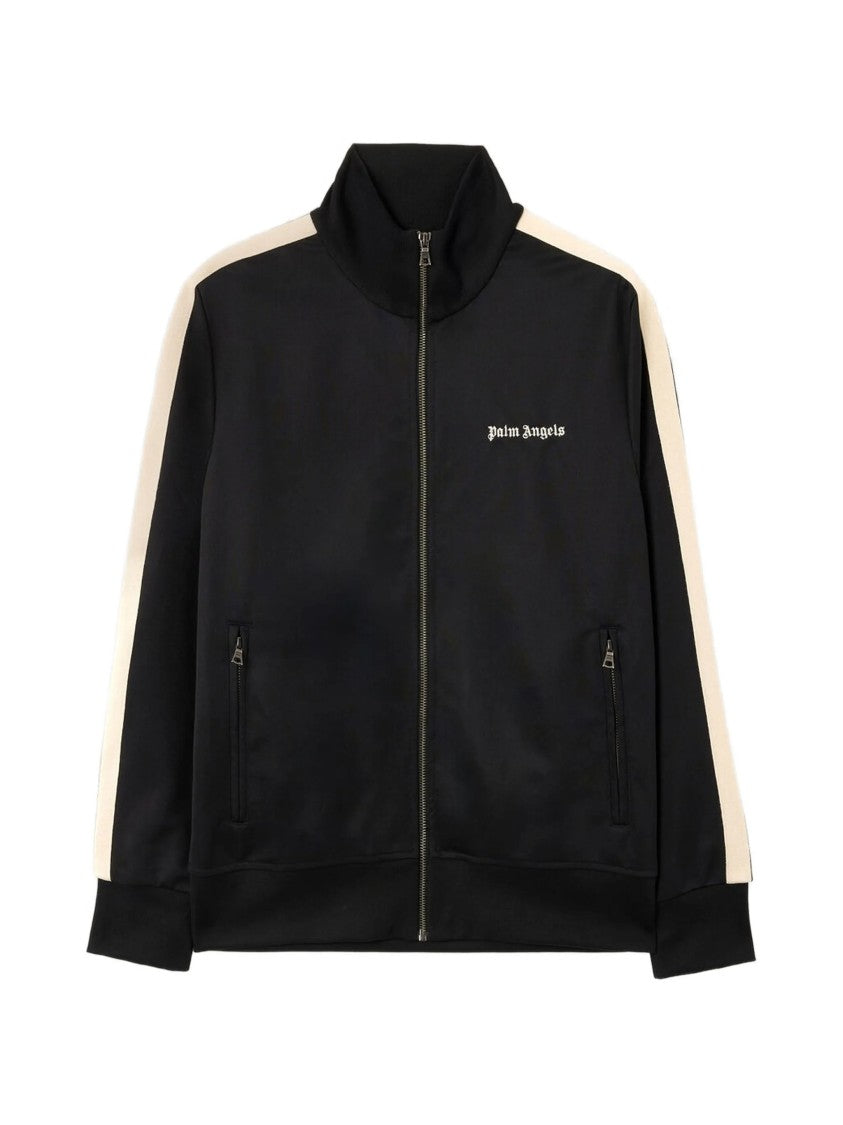 Palm Angels Black Classic Logo Track Polyester Top