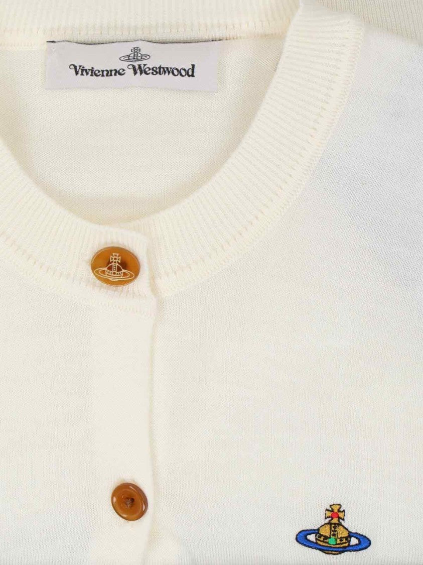 Vivienne Westwood Cropped Logo Cardigan – Ivory