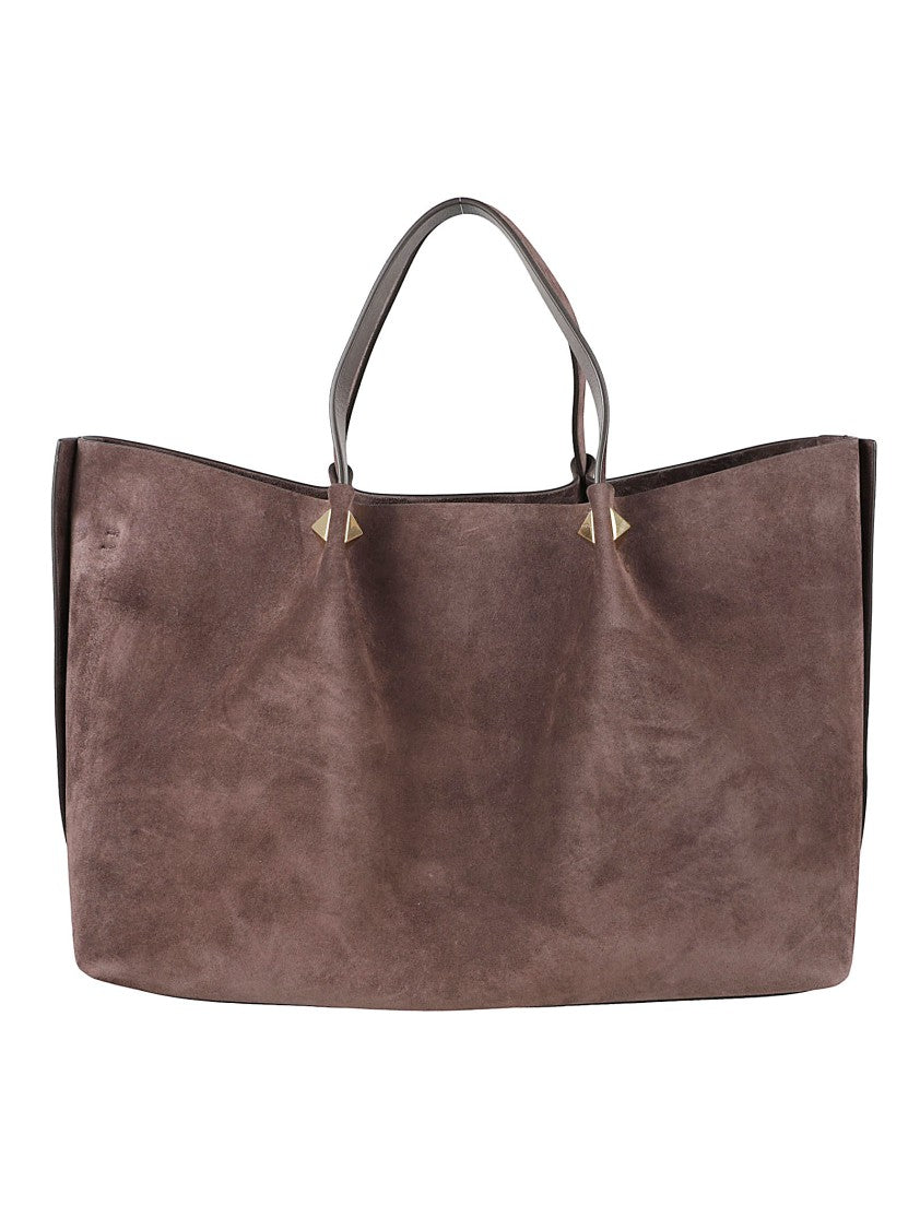 Valentino Garavani Suede-Finish Split Calf Leather Large Tote Bag