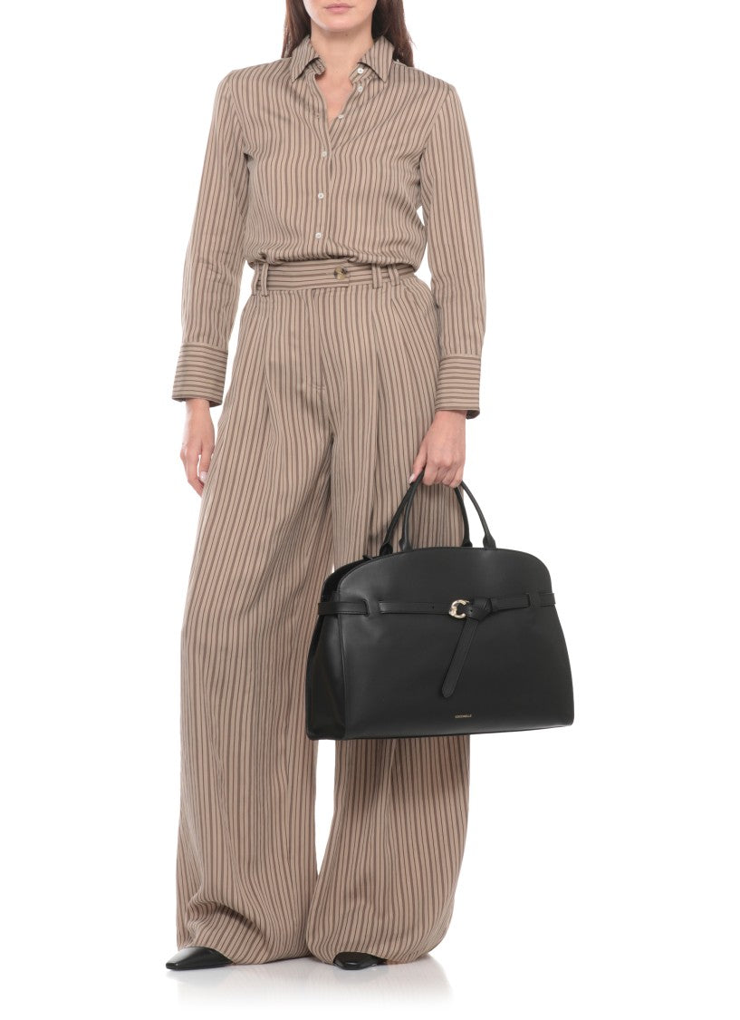 Coccinelle Structured Coccinelle Shoulder Bag With Signature Gold Hardware
