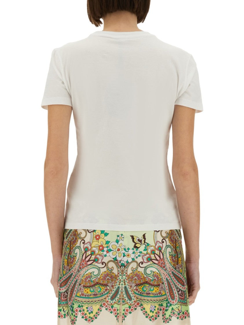 Etro Classic White T-Shirt With Logo Design