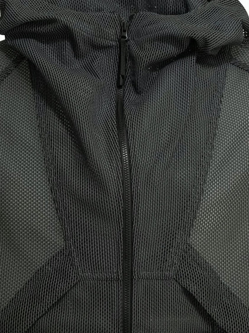 Goldwin Black Semi-Transparent Mesh Front Zipper Jacket