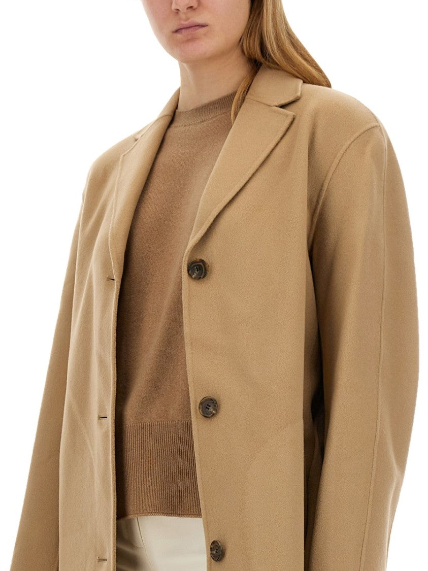 Theory Belted Wool And Cashmere Blend Coat