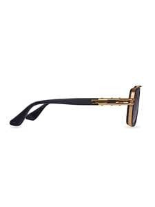 Dita Geometric Frame Sunglasses With Gold Accents