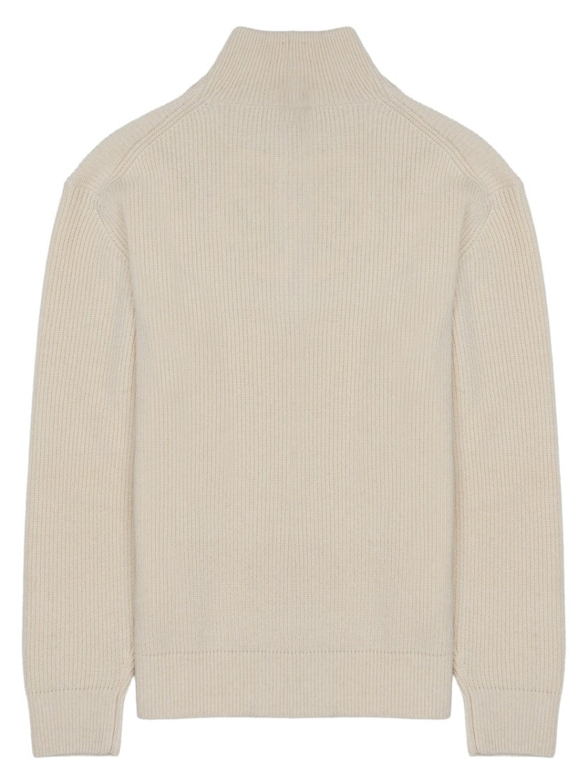 J. W. Anderson Ribbed Knit Pullover With High Collar And Tortoiseshell Zipper