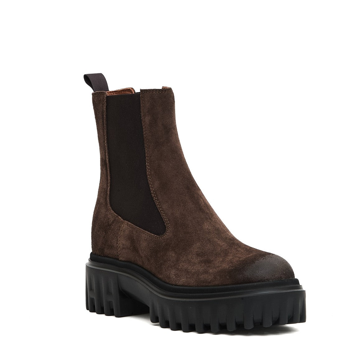 Hogan Chelsea Cam Brown Rubber Stripes H Boots