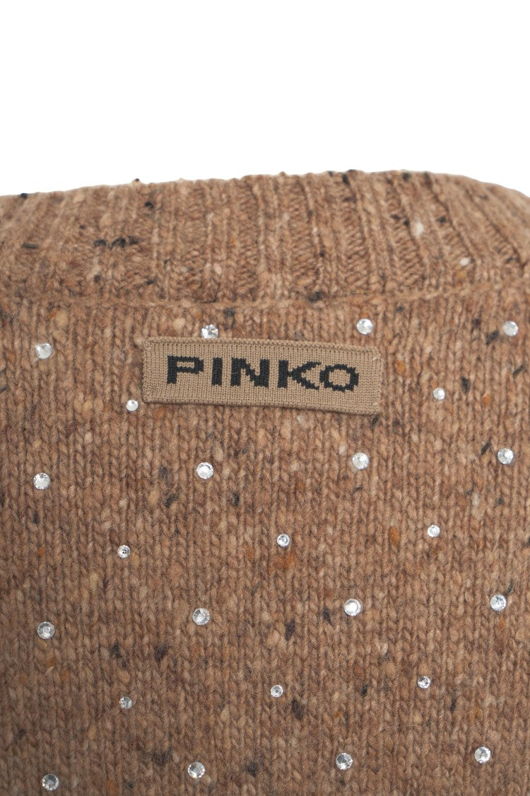 Pinko Mélange Knit Cardigan With V-Neck