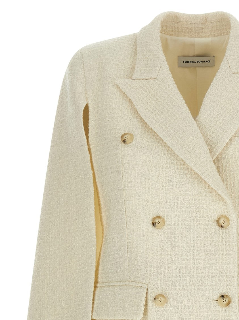 Federica Bonifaci Oversized Bouclé Wool Blazer