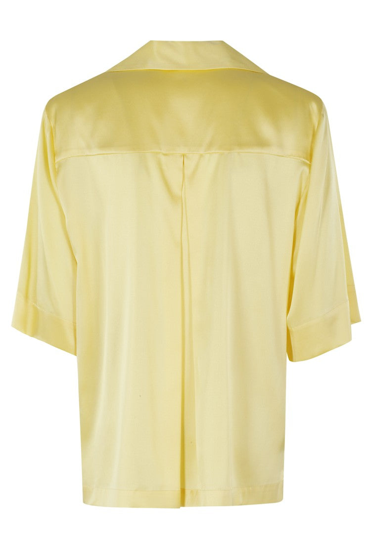 Solotre Classic-Collar Long-Sleeve Silk Casual Shirt